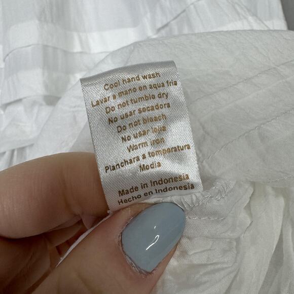 Pampelone Sienna Maxi Dress Womens Small White 100% Cotton Tiered Boho Resort - Picture 14 of 15